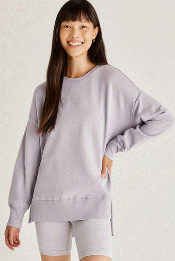 Z Supply Layer Up Sweatshirt // Lavender Ash - Ulla-La Boutique