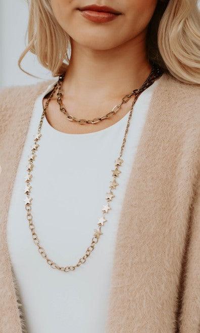 Double strand gold necklace with star detail - Ulla-La Boutique