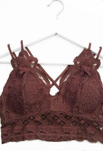 Crochet & Lace Bralette // Chocolate - Ulla-La Boutique