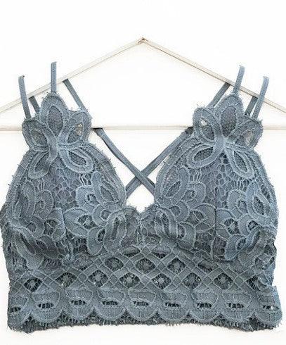 Crochet & Lace Bralette // Stone - Ulla-La Boutique