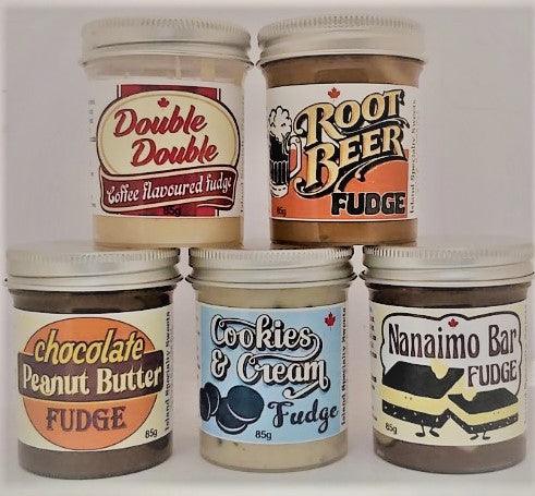 Chocolate Peanut Butter Fudge in a Jar with a Spoon - Ulla-La Boutique
