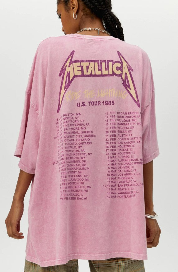 Metallica US Tour 1985 O/S Tee / Lilac Bloom Acid