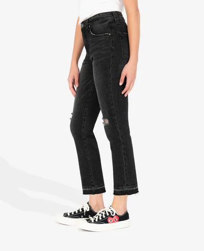 Rachael High Rise Fab AB Mom Jeans Released Hem // Prowess Black