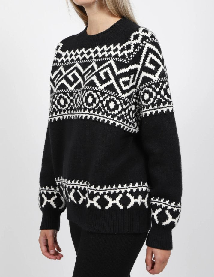 Fair Isle Sweater // Black/Cream