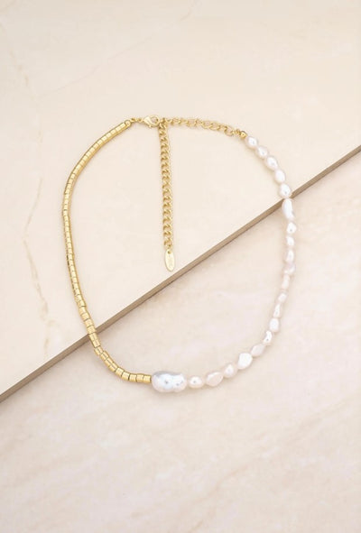 Mixed Fresh Water Pearl 18K Gold Plated Necklace