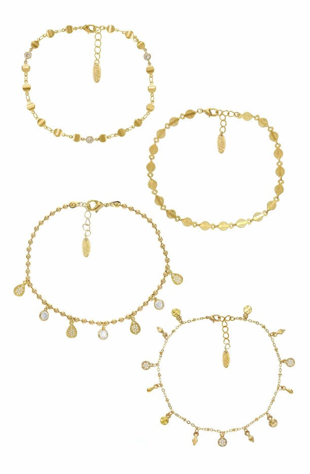 The More the Merrier 18k Gold Plated Anklet Set