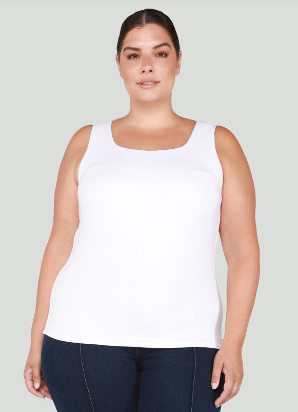 PLUS Square Neck Tank // White