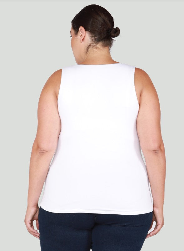 PLUS Square Neck Tank // White