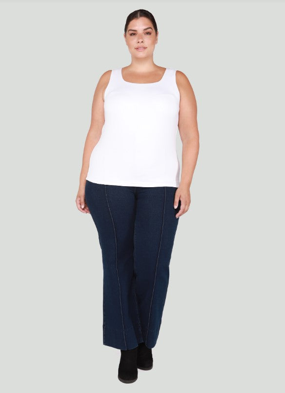 PLUS Square Neck Tank // White
