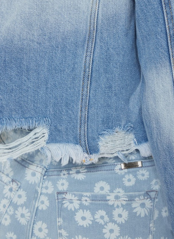 frayed bottom denim jacket