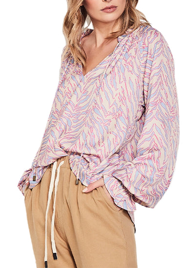 We are the Others Frill Relaxed Blouse // Tiger Multi - Ulla-La Boutique