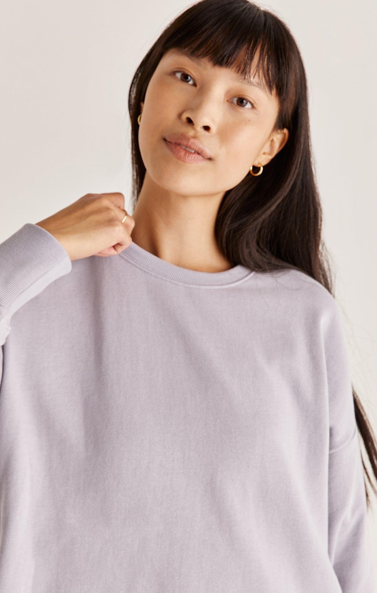 Z Supply Layer Up Sweatshirt // Lavender Ash - Ulla-La Boutique