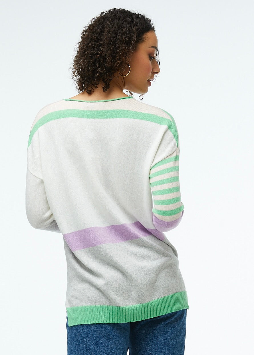 Fun Stripe Pullover Sweater // Apple