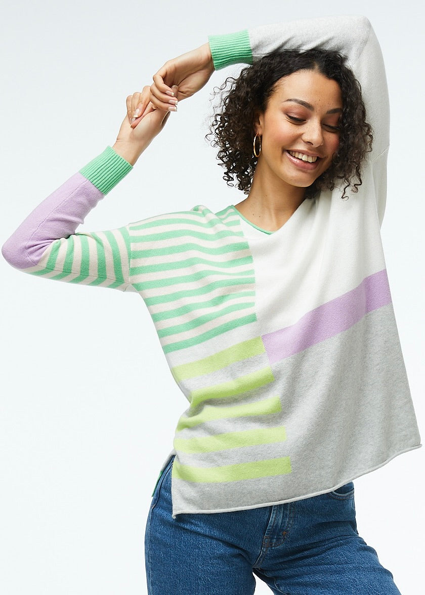 Fun Stripe Pullover Sweater // Apple