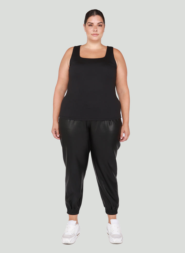 PLUS Square Neck Tank // Black