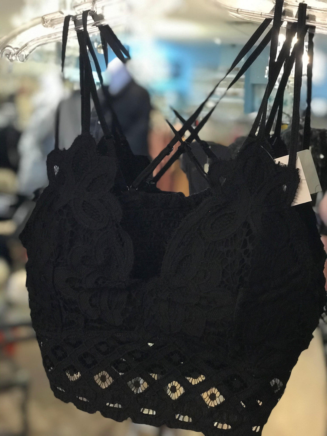 PLUS SIZE Crochet &amp; lace bralette - Black - Ulla-La Boutique