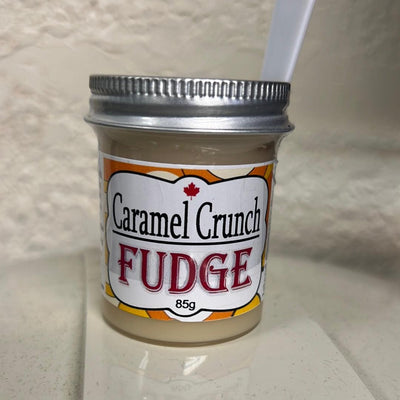 Caramel Crunch Fudge in a Jar with a Spoon - Ulla-La Boutique