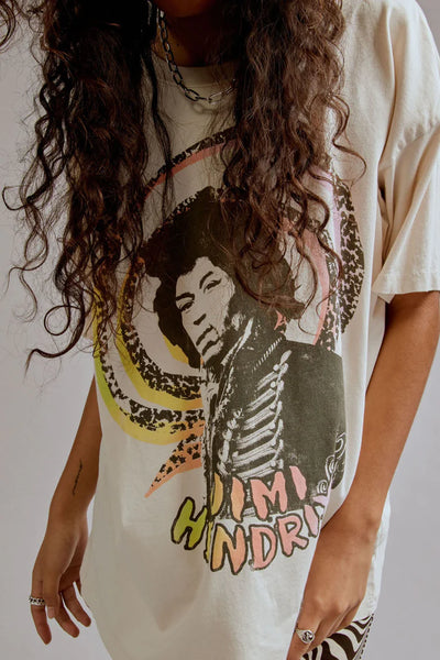 Jimi Hendrix Merch Tee // Dirty White