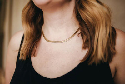 Elizabeth Lyn Rio Snake Necklace // gold