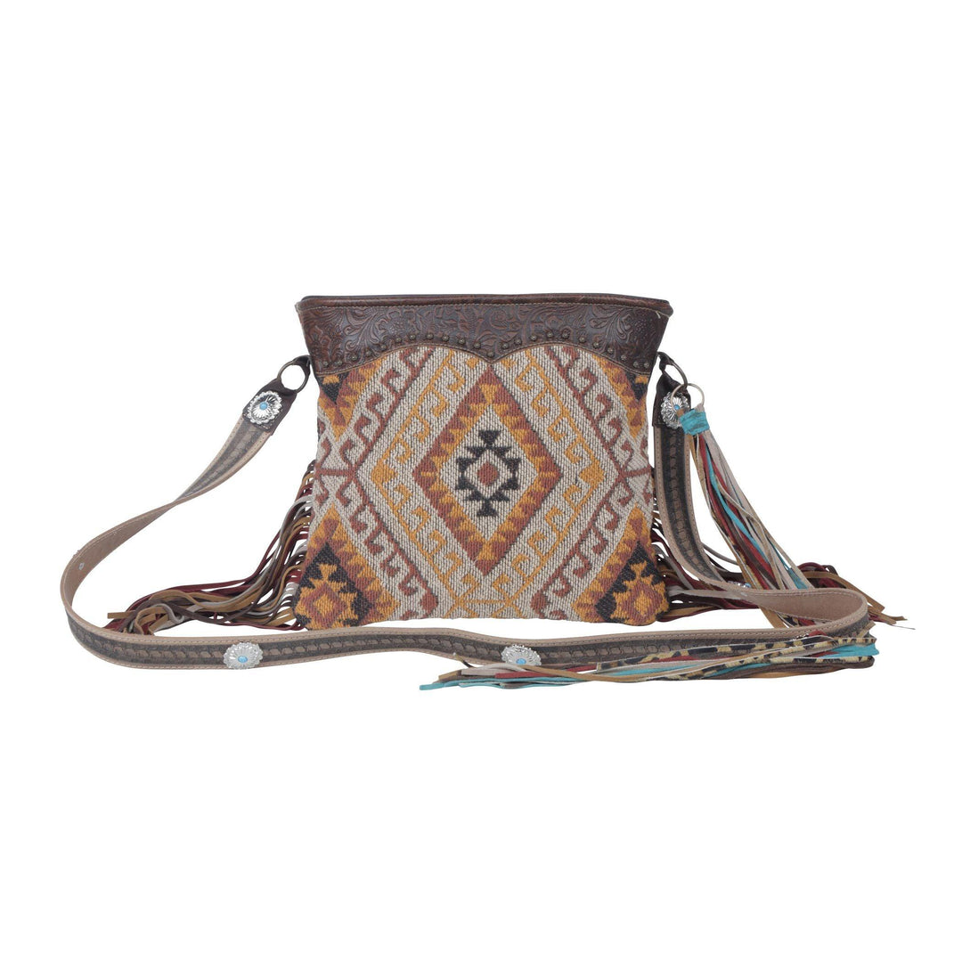 Tribal Print Cotton & Leather Shoulder Bag - Ulla-La Boutique
