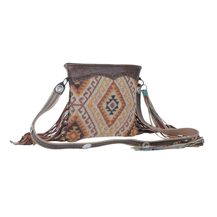 Tribal Print Cotton &amp; Leather Shoulder Bag - Ulla-La Boutique
