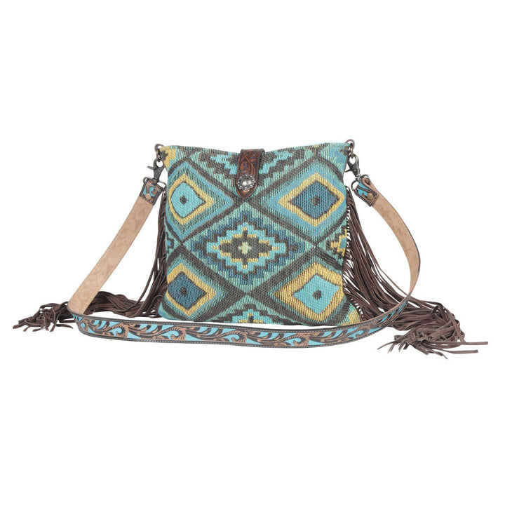 Minutiae Canvas &amp; Leather Shoulder Bag - Ulla-La Boutique