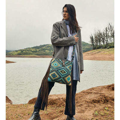 Minutiae Canvas & Leather Shoulder Bag - Ulla-La Boutique