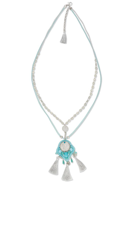 Newton Blue &amp; White Beaded Necklace