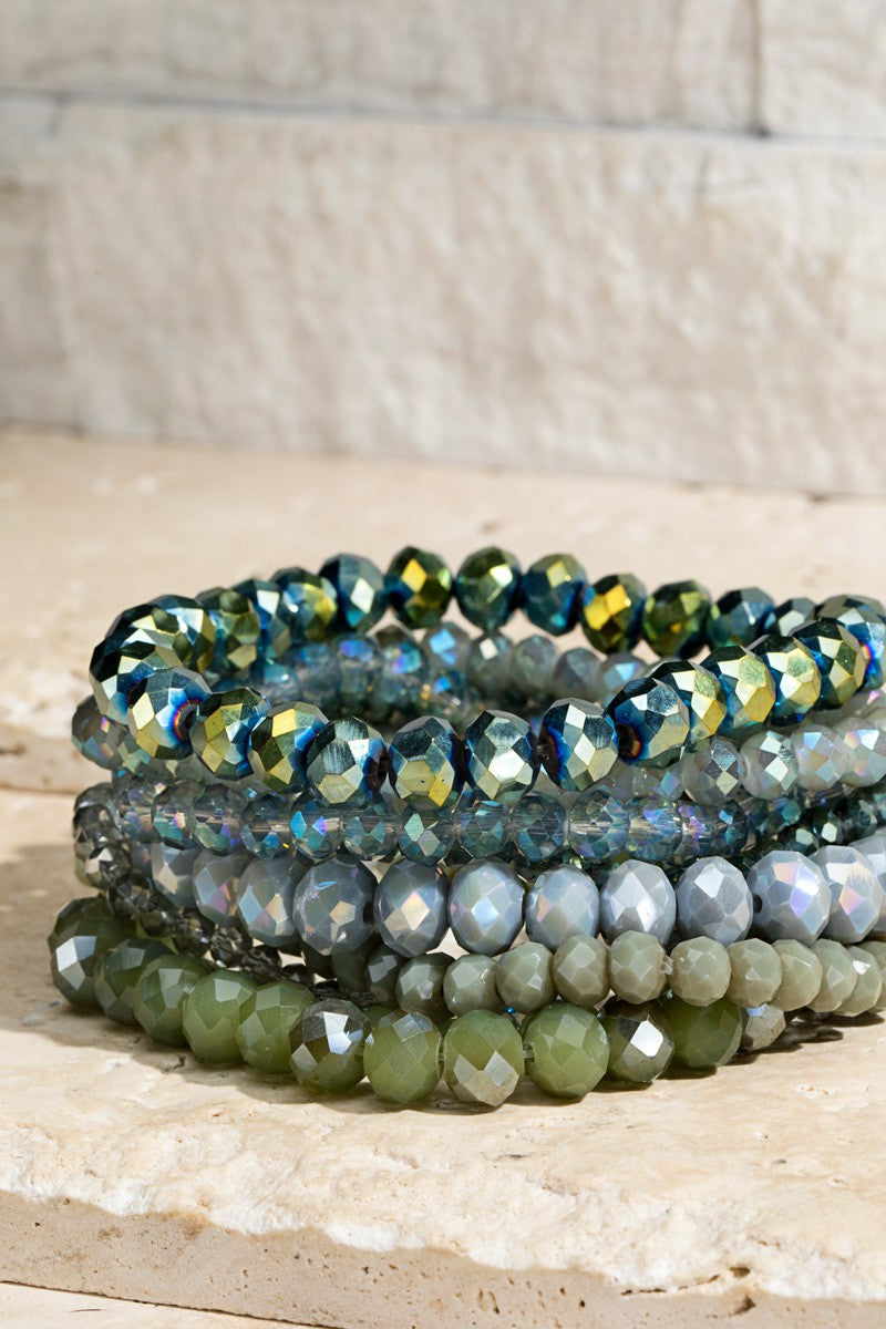 Glass Bead 9 Set Bracelet/ 19 Colors