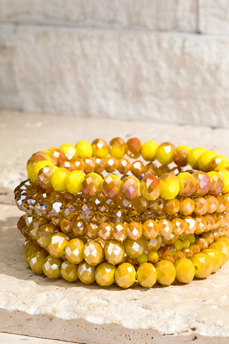 Glass Bead 9 Set Bracelet/ 19 Colors
