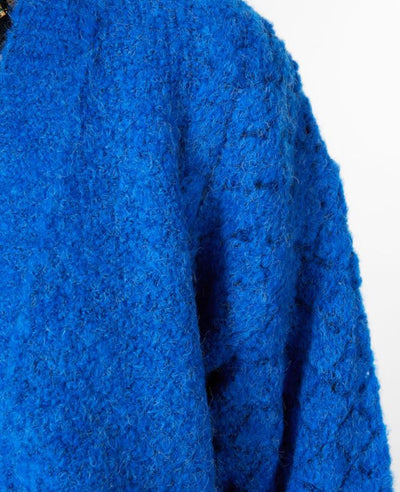 Knit Balloon Sleeve Cardigan // Blue