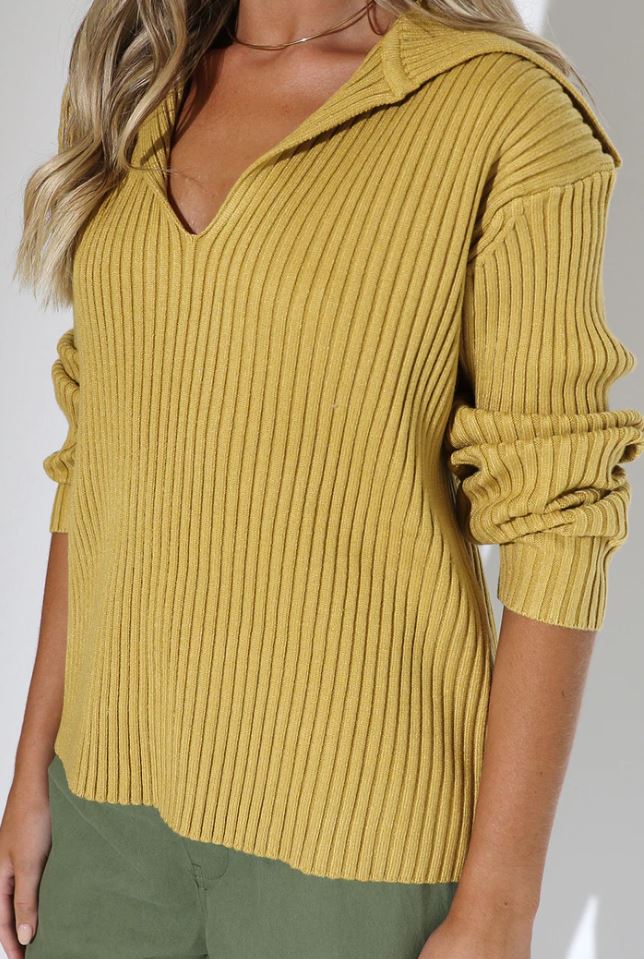 Sara Lee Knit Sweater // Mustard