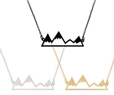 Fashion Hollow Mountain Necklace - silver/gold/black - Ulla-La Boutique