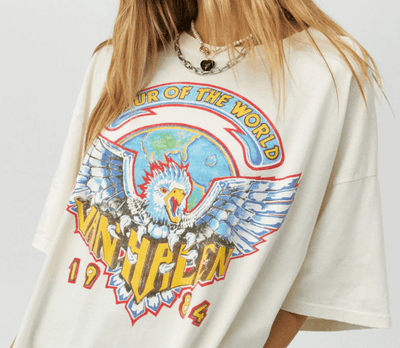 Daydreamer Officially Licensed Van Halen Tour Of The World 1984 Tee // Stone Vintage - Ulla-La Boutique